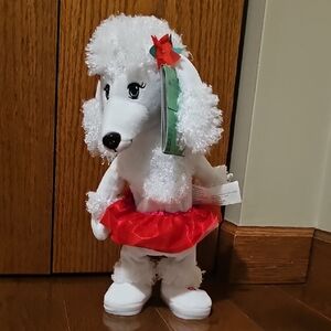 Animated White Poodle Plush Toy